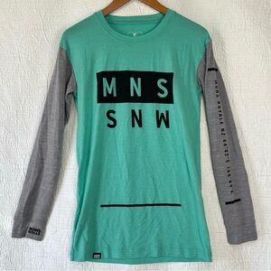 Mons Royale Shirt Women Small Merino Wool Baselayer Top Boyfriend Long Sleeve S
